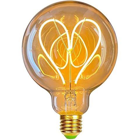 TIANFAN LED Light Bulbs Vintage Light Bulb Heart Love Edison Bulb 4W Dimmable 220 / 240V E27 Special Decorative Light Bulb Warmth Glow G95 (Golden) Cover