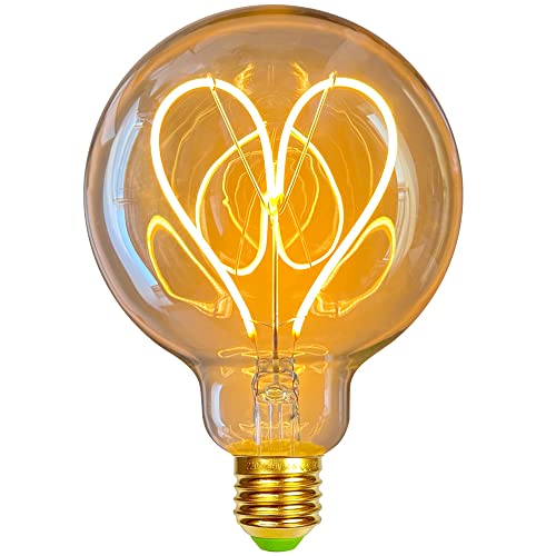 TIANFAN Bombillas LED G95 Corazón Vintage Bombilla 4 W Regulable ...