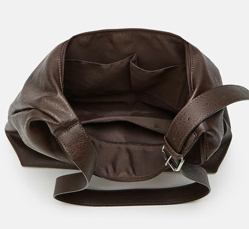 Slouchy Tote Bags for Women Retro Vegan Leather Shoulder Crossbody Bag Faux Leather Handbag Purse Satchel Soft Leather Bag2