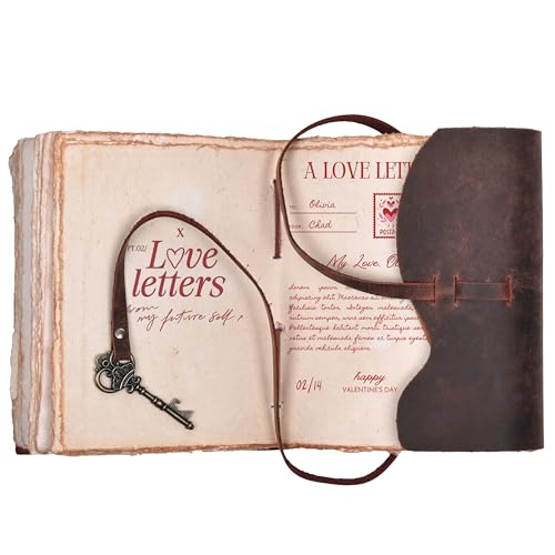 Image of LEATHER VILLAGE Old Looking Journal Key Lock, Fuchsia 13x8. | Handmade Deckle Edge paper, 200 Blank Pages ,Grimoire, Book Of Shadows, Sketchbook, Scrapbook, Leather Journal , Fuchsia13x8