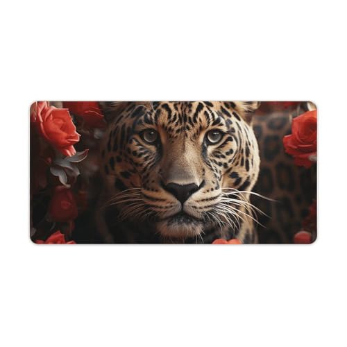 Tapis de souris de jeu grande taille rose tigre imperméable