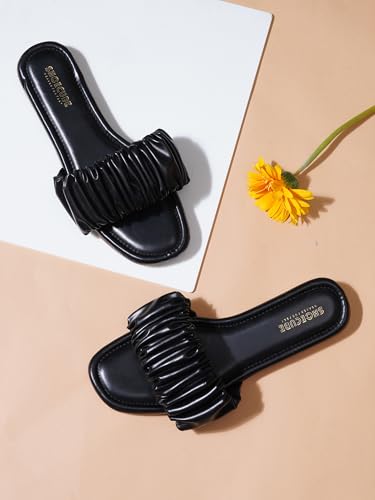 Image of Women's Radiant Flat Sandals Lightweight & Flexible Comfortable Design Anti-Skid Sole Versatile Style For Girls /Ladies