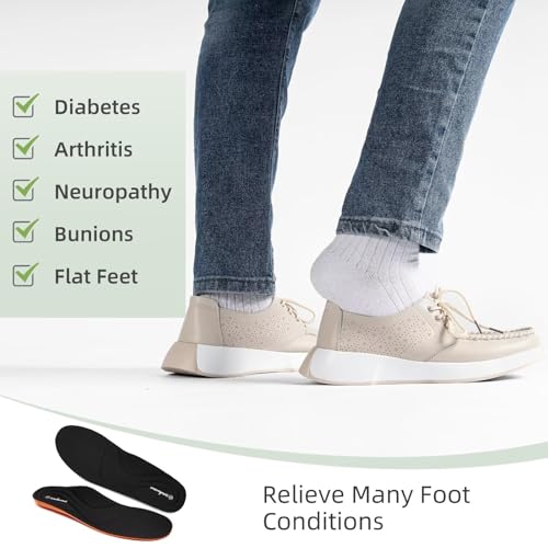 Women's Orthopedic Leather Dress Walking Shoes: Casual Sneakers with Arch Support for Plantar Fasciitis, Comfortable Supportive Shoes with Orthotic Insoles for Foot and Heel Pain4