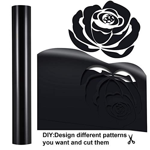 Blulu Heat Transfer Vinyl Roll For T-Shirts, Hats, Clothing, Iron On Htv Compatible With Cricut, Cameo, Heat Press Machines, Sublimation (Black, 12 Inch X 5 Feet) #TOP1
