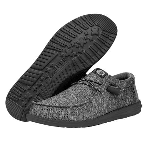 Image of HEYDUDE Wally Sport Knit Charcoal Size 13 | Men's Shoes | Men's Slip-on Loafers | Comfortable & Light-Weight