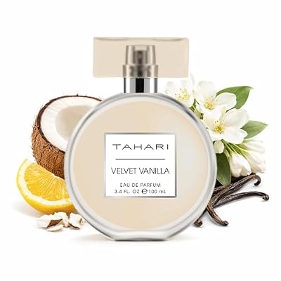 TAHARI Womens Velvet Vanilla Eau de Parfum Luxurious, Elegant Scent with Coconut, Jasmine, Lemon & Vanilla, Long-Lasting Sweet, Warm, Inviting Fragrance for Sophisticated Women, 3.4 fl oz / 100 mL