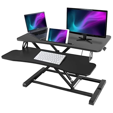 Best Goods Stehpulte Büro Sitz Steh Computertisch Höhenverstellbar Stehpult Cover