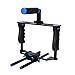 Camera Video Cage, Metal Rig Cage Movie Stabilizer Kit with Top Handle Grip and 1/4 3/8 Inch Thread Hole for DSLR, DV