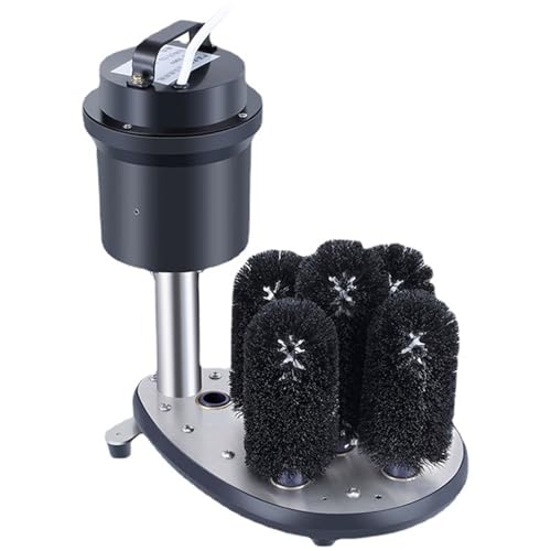 Lavavasos Eléctrico Comercial,Cepillos para Vidrio de Bar Lavavasos de Bar con Base de Succión y 5 Cepillos de Limpieza, Limpieza de 360 Grados y Función de Protección contra Sobrecalentamiento