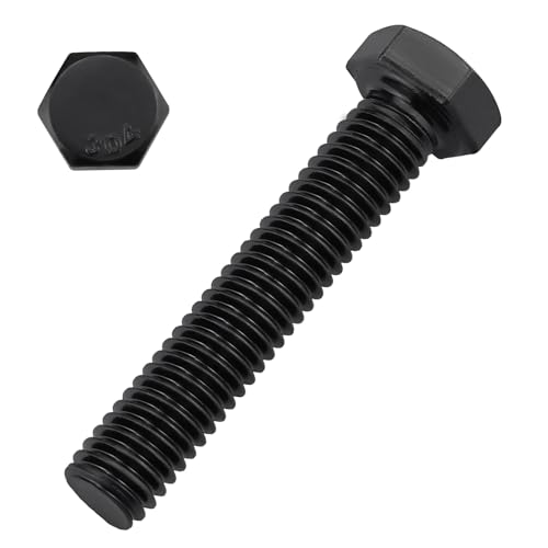 Image of 1 /2-13 x 2-1 /2 inch Hex Head Bolts Black, 304 Stainless Steel 18-8 Hexagon Head Screws Bolts, Black Oxide Finish, Allen Hex Drive, 6 PCS