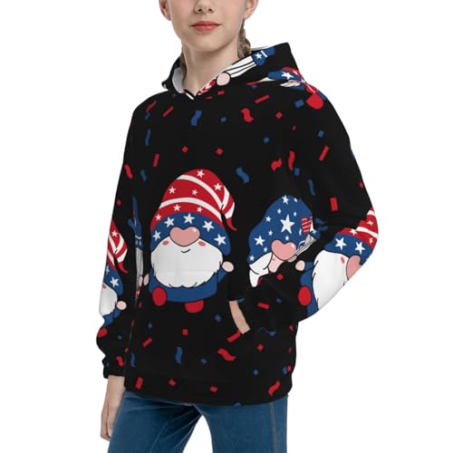 Three Gnome Independence Day Kid Hoodies Boys Sweatshirts Girls Pullover with Pocket2