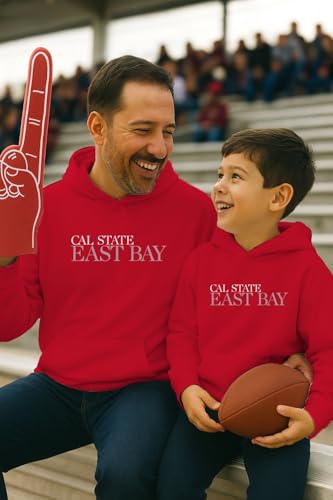 NCAA Officially Licensed Apparel California State University East Bay Pioneers Logo Youth Hoodie Cal09HK Red X-Large3