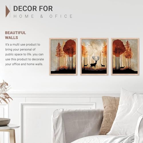 Image of kotart Paintings Modern Art Wall Decor Framed Wall Painting for Living Room, Bedroom - Framed Wall Decor Paintings with Frame - Painting for Wall Decoration Set of 3-D (Art 7, 19x25 inch)