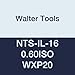 Walter Tools NTS-IL-16 0.60ISO WXP20 Carbide NTS Threading Inserts, Internal Thread, Full Profile, ISO Metric 60 Degree (Pack of 10)