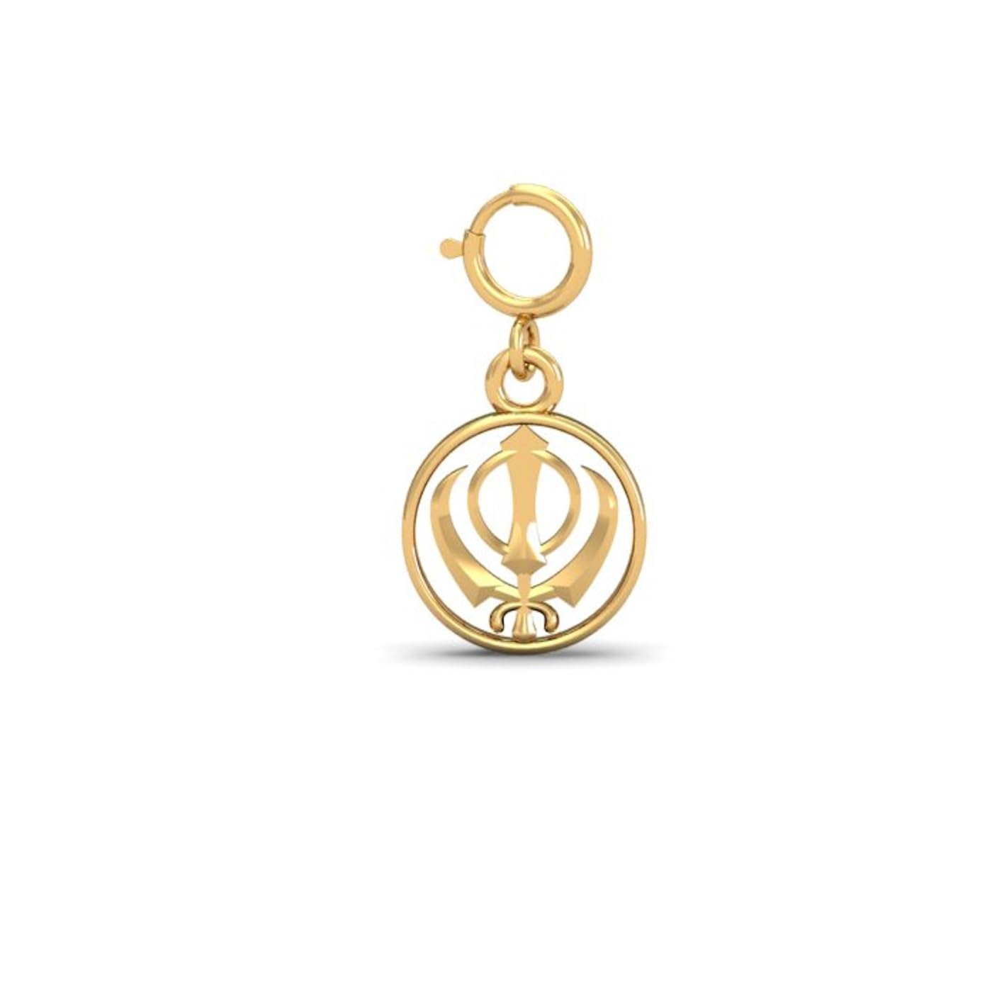 kuberbox 18K Yellow Gold Simple Khanda Charm for Women-picture-48
