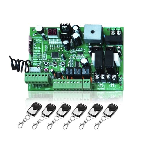 CFWWSAQ Motor Puerta Corredera Unidad de Control de Motor de abridor de Puerta oscilante DC24V, Controlador PCB, Placa de Circuito, Tarjeta electrónica(6 Remote Control)