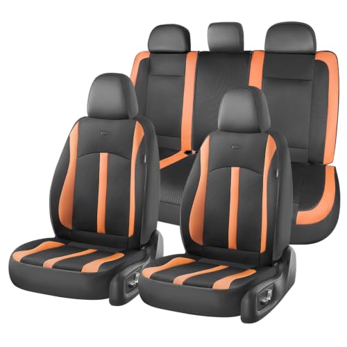Image of FLORICH Car Seat Covers, Breathable Mesh Automotive Seat Cover Full Sets, Front Seat Covers and Back Seat Cover Universal Car Interior Protectors Cushion for Most Cars&SUV-Orange