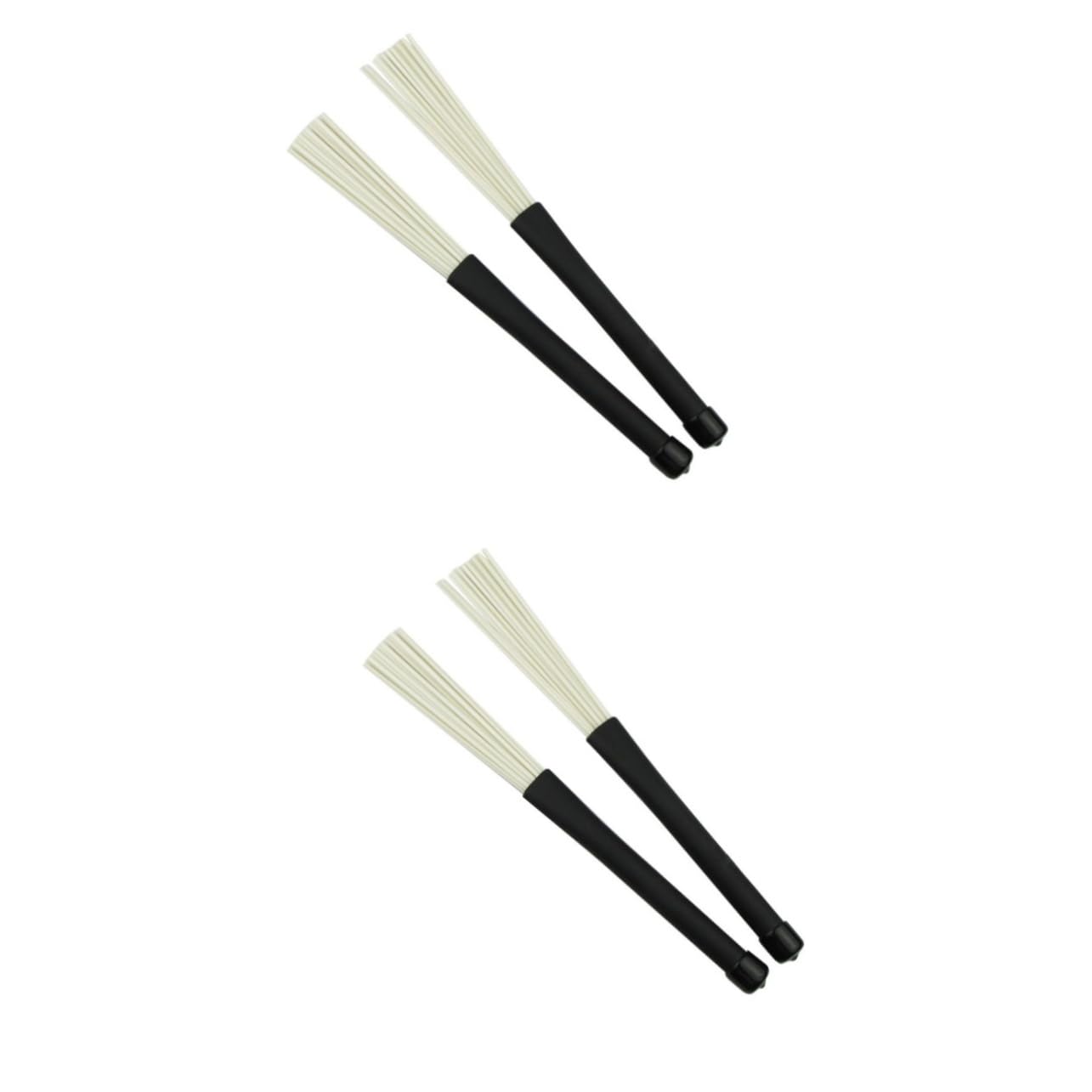 Hemoton 2sets Drum Set Accessories Retractable Drum Brushes Pair of Plastic Drumsticks 2pcs*2
