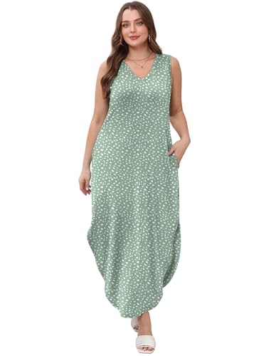 Image of Sampeel Summer Dresses Maxi Dress Vacation Beach Sundresses 2025 with Pockets