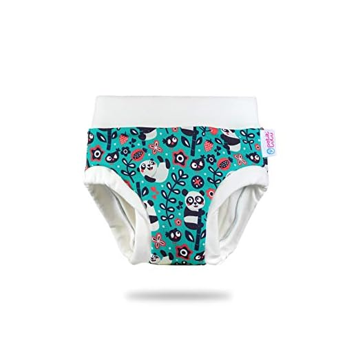 Petit Lulu Training Überhose Größe M (11,5-16 kg) Fluffy Organic Baby Trainerhöschen Waschbar & Wiederverwendbar Stoffwindeln Hergestellt in EU (Panda)