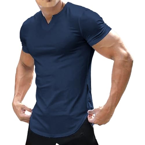 T-shirt entraînement athlétique homme à manches courtes et col V