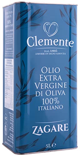 Olio Clemente - Le Zagare 5 Litri| Olio Extravergine Di Oliva Italiano Estratto A Freddo Olio Oliva Extravergine Italiano Privo Di Glutine | Olio Di Oliva Extravergine Italiano