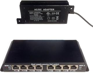 GPOES-8-7AB-24v60w | 24 Volt 8 Port Passive PoE Switch for 24v Ubiquiti Devices with Gigabit Ethernet