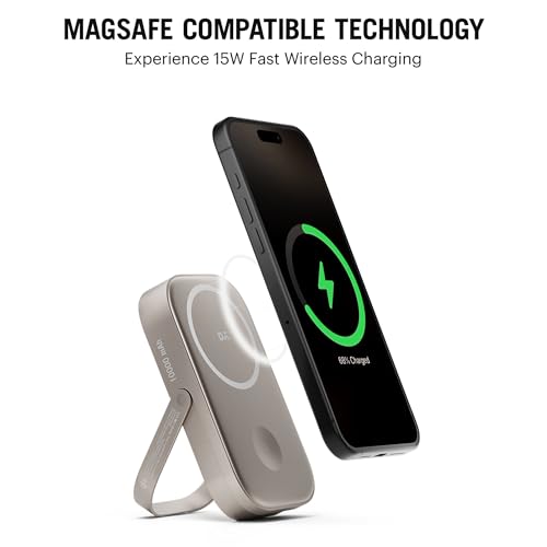 Image of DailyObjects Loop Qi2 Certified 10000 Mah Mag-Safe Compatible Aluminium Wireless Power Bank|Fast Charging| Compatible with Samsung /OnePlus /iPhone 12 /13 /14 /15 /16 /Pro Max|Pocket Size (Titanium)