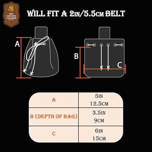 Mythrojan Medieval Drawstring Belt Bag, Ideal for SCA LARP Reenactment & Ren Fair2