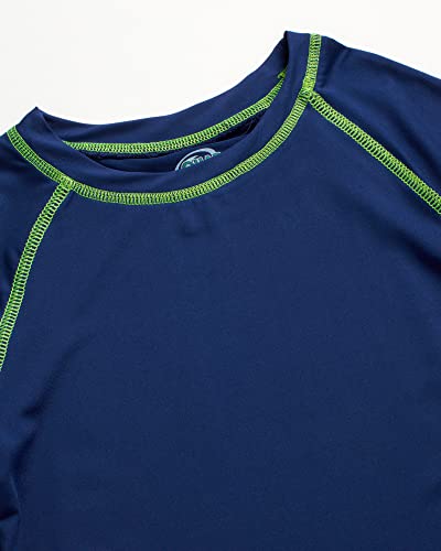 Quad Seven Baby Boys' Rash Guard Set - 3 Piece Bathing Suit Trunks And Rash Guard Shirt (12M-7), Size 7, Green/Navy Palm Trees #TOP2