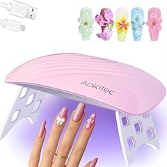 Aokitec Lampada UV LED per Unghie - Luce UV USB Portatile per Unghie Lampada LED 18W per Polimerizzazione di Tutti i Gel per Unghie Lampada UV per Nail Art per Smalto Gel Asciuga Rapidamente le Unghie