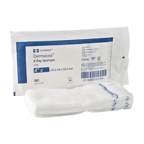Cardinal HealthTM DermaceaTM Gasas Tejidas Detectables por Rayos X, Estériles, 4 x 4 pulgadas, 16 Capas, 441002, Caja de 1350 miniatura 1