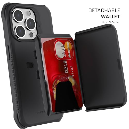 Ghostek Exec iPhone 15 Pro Wallet Case, Compatible with MagSafe Accessories, Detachable Magnetic Credit Card Holder - Image 3