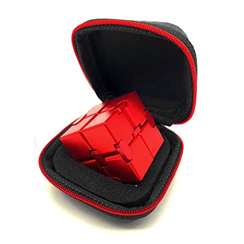Fufuyou Fidget Blocks Toys Infinity Cube Anxiety Stress Relief Toy For Adults Gifts Aluminum Alloy Material Ultra Durable (Red) #TOP1