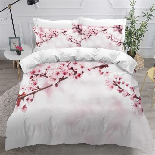 Parure de Lit 200x200 La Floraison Des Cerisiers Japonais Sets de Housses de Couettes Enfant Garçon Fille 3D Imprimé Paysage Literie 2 places+2 taies...