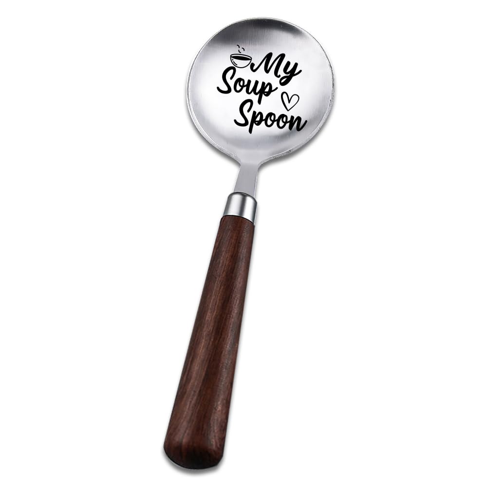 Son Husband Dad Birthday Gift for Boyfriend Soup Spoon Gifts for Mom Daughter Wife Christmas Gifts for Papa Wooden Handle Spoon Gifts for Sister Best Friend Frienship Gifts for Soup Lovers Gifts