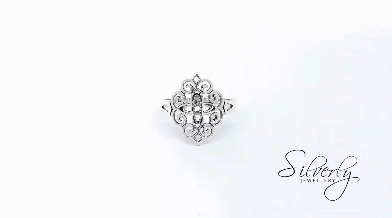 Alliance En Argent Sterling Motif Celtique Filigrane - Neuf Avec étiquettes - Style Ethnique