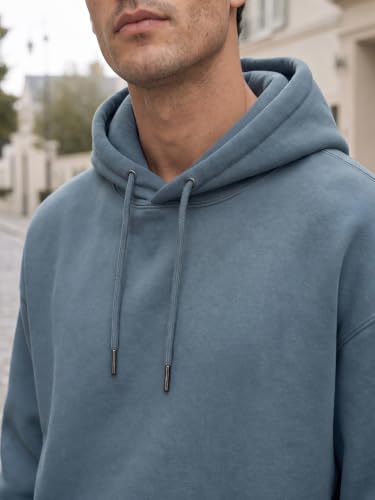 Image of Nobero Heavy Duty Oversized Solid Hoodie for Men | Hoodies for Men | Oversized Fit | Solid Colour | Thick Fleece Fabric | Drawstring Hood