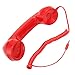 Asixxsix Retro Telephone Handset, Radiation Proof 3.5mm Cell Phone Receiver Microphone Speaker Vintage Retro Telephone Headphone for Cellphone Smartphone Computers (Red)