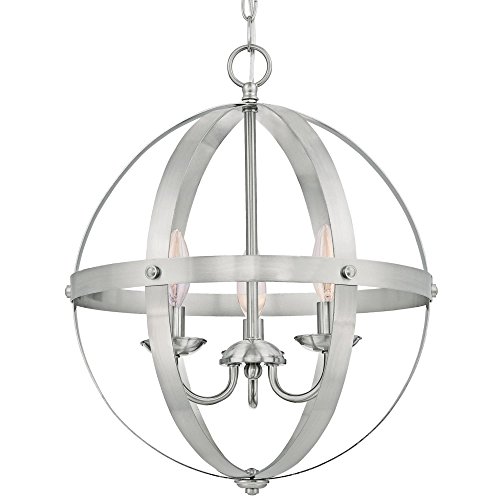 Image of Westinghouse Lighting 6341900 Stella Mira Three-Light Pendant, Brushed Nickel