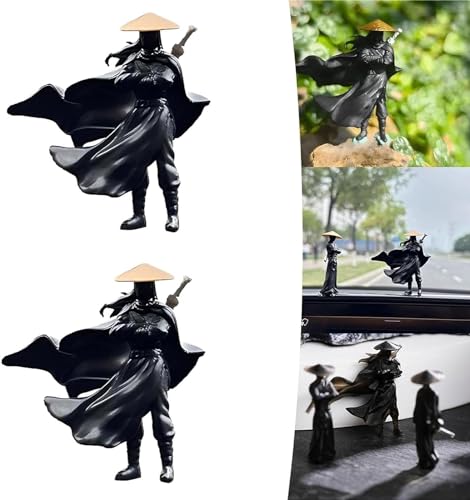 Generic Youxia (Knight-Errant)–for Car, Youxia Ornaments Car Dashboard Accessory, Ancient Oriental Martial Arts Warrior Swordsman, Mini Youxia Rear View Mirror Decorations Sculpture Decor Gifts (2A)