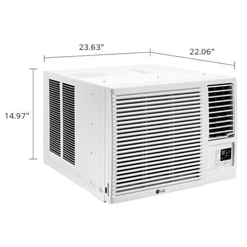 Image of LG 12,200 BTU Window Air Conditioner with Supplemental Heat, 230 /208V, Cools 570 Sq.Ft. (19' x 30' Room Size), Electronic Controls with Remote, 2 Cooling, Heating & Fan Speeds, Slide In-Out Chassis