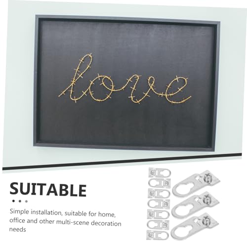 Image of Angoily 50pcs Thickened Aluminum Alloy Picture Frame Hangers Durable Hooks for Secure Hanging of Frames Posters and Mirrors Versatile Metal Hardware Accessories