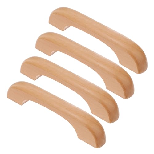 SAFIGLE 4 piezas Tiradores de Madera Maciza para Muebles Diseño Simple y Suave Manijas para Puertas de Gabinete Espaciado de Instalación Estable para Armarios y Ropero