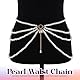 Flovel Geschichtete Taillenkette Perlen Körperkette Bikini Bauchkette Rave Nachtclub Festival Körper Accessoires Schmuck für Frauen und Mädchen