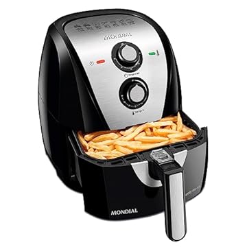 Fritadeira Sem Óleo Air Fryer 5,5L, Mondial, Preto/Inox, 1900W, 110V - AF-55 I
