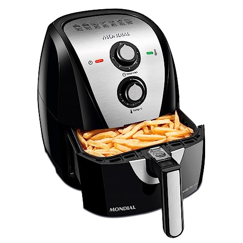 Fritadeira Sem Óleo Air Fryer 5,5L, Mondial, Preto/Inox, 1900W, 1...