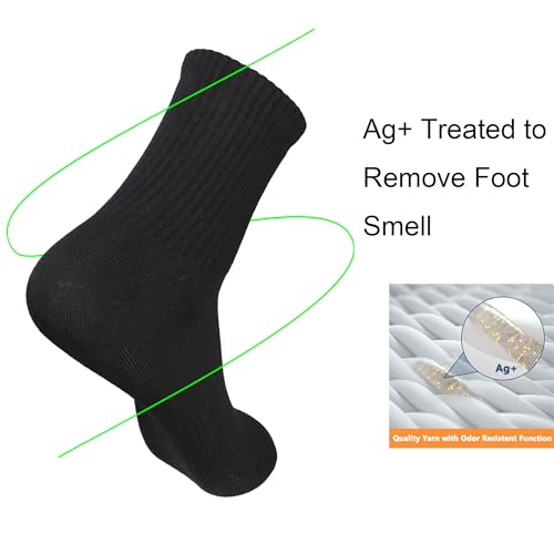 Image of Womens Anti Odor Breathable Moisture Wicking Sports Cotton Low Cut /Quarter Crew Socks for Athletes Foot