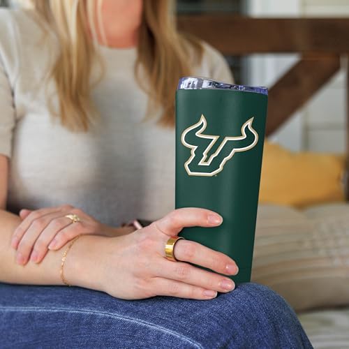 Image of Logo Brands NCAA 20 oz Powder Coat Stainless Tumbler -Double-Wall Insulated Everday Tumbler for Hot or Cold Drinks, High Lip Lid, Team Color