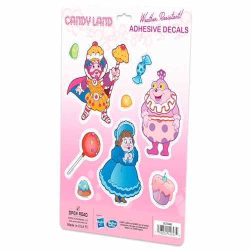 Image of Hasbro Candy Land Adhesive Vinyl Decals - Fun Candy Land Stickers with Lord Licorice, Gramma Nutt, Gloppy and More, 1 Pack (9 Count)
